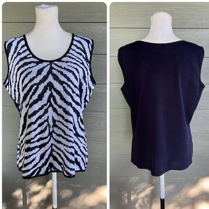 Ming Wang Zebra Print Sleeveless Top
